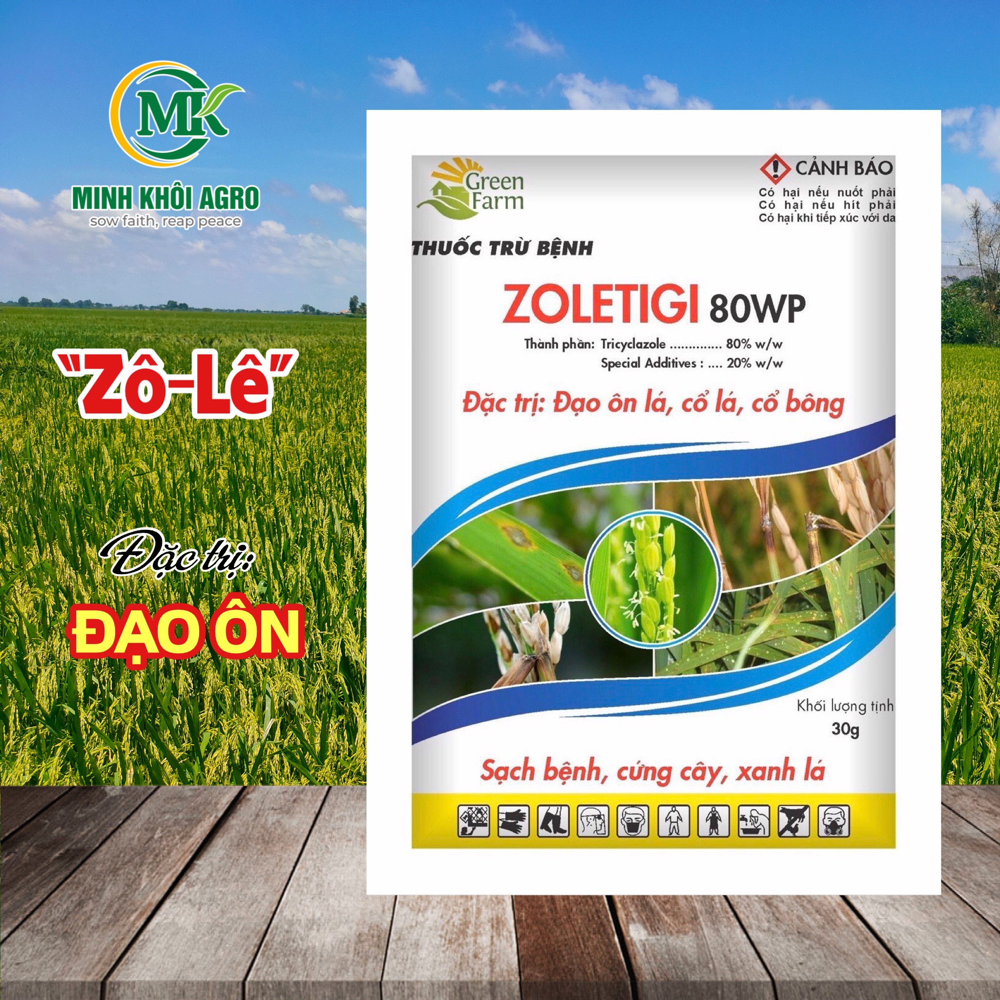 Thuốc đặc trị đạo ôn ZoleTigi 80WP - Gói 30g